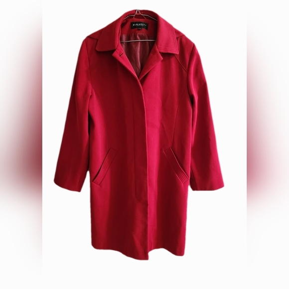Fen-nelli Red Women's Coat with Removable Hood Size M (7-8), Button-up Closure - Picture 3 of 10